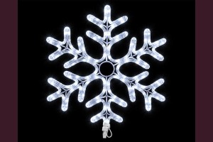 Светеща фигура СНЕЖИНКА от LED маркуч СТУДЕНО БЯЛ 48х48 см Светеща фигура СНЕЖИНКА от LED маркуч СТУДЕНО БЯЛ 48х48 см