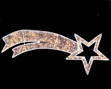 Светеща фигура КОМЕТА от FLASH LED маркуч ТОПЛО БЯЛ и БЯЛ 199х74 см.