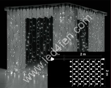 Светеща завеса 400 БЕЛИ led лампи 2х2м водоустойчива